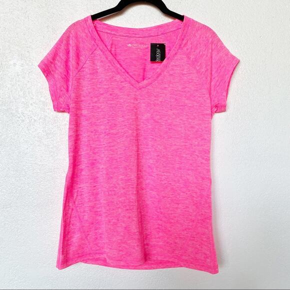 Ideology V-Neck Molten Pink Quick Dry Top Size Small - Picture 1 of 6